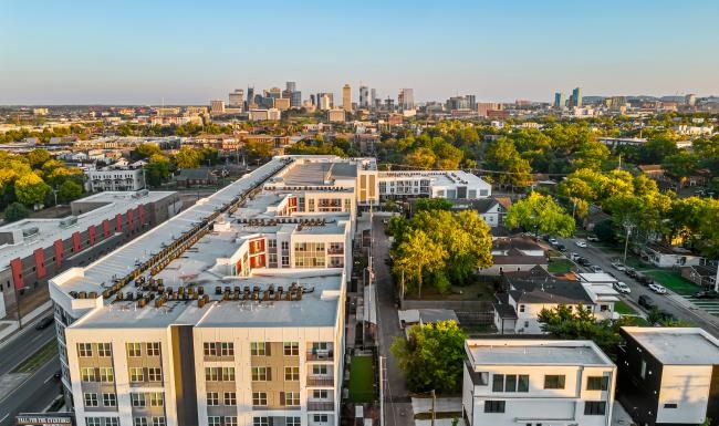 Settle into comfort at Towne Nashville a city with many buildings