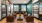 a clubhouse room with a large glass door and chairs
